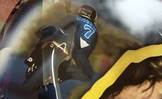 Painting of a tiger running in the snow